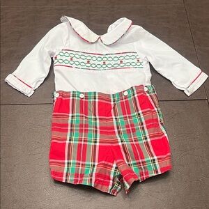 Plaid Red and White Kids One Piece Bodysuit
